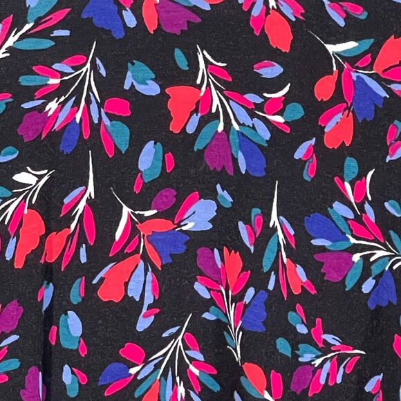 Woman Within Open Cardigan Women Size 4X Black Multicolor Long Sleeve Floral - Picture 3 of 12